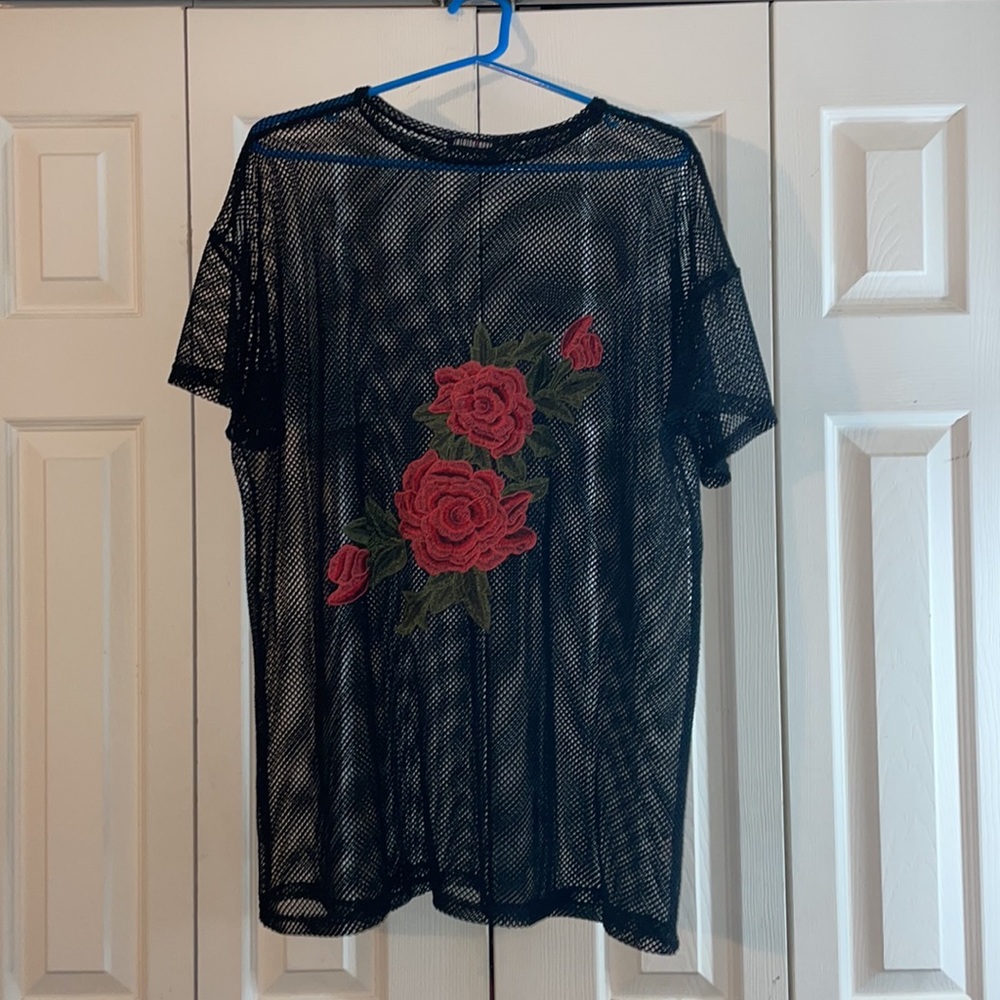 Mesh rose top XL
